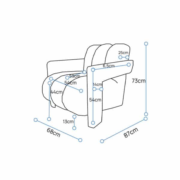 CURVE ΠΟΛΥΘΡΟΝΑ ΓΚΡΙ ΑΝΟΙΧΤΟ ΓΚΡΙ ΣΚΟΥΡΟ 68x87x73cm 01-3586 - Image 3
