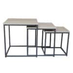 PLEGMA COFFEE TABLE SET 3ΤΕΜ SONOMA ΜΑΥΡΟ 48x48x50cm 04-0575