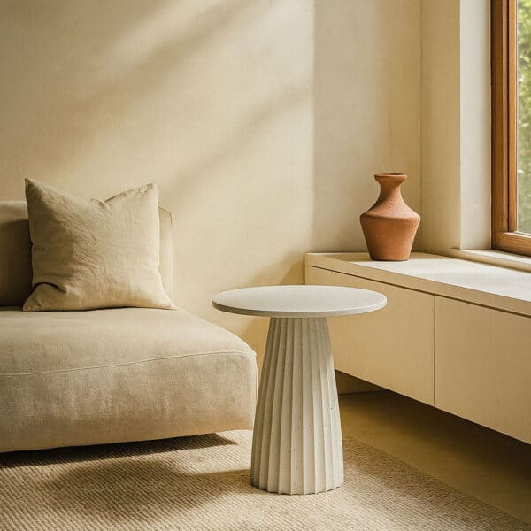 TOLEDO SIDE TABLE ΛΕΥΚΟ ΜΕ PATTERN 40x40x51cm 04-1199 - Image 3