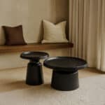 BOBBY COFFEE TABLE SET 2ΤΕΜ ΜΑΥΡΟ ΜΑΤ 70x70x42cm 04-1294 - Image 2