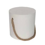 ΤΕΝΟ SIDE TABLE ΜΕ ΣΧΟΙΝΙ ΑΣΠΡΟ ΦΥΣΙΚΟ 40x40x40cm 04-1316