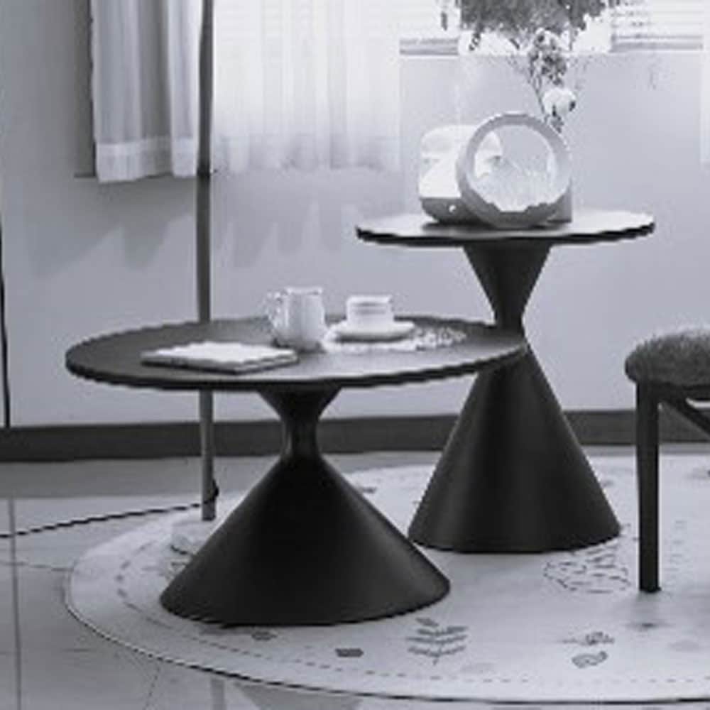 04-1326-twjE6-first-_1 ICE COFFEE TABLE SET 2ΤΕΜ ΑΣΠΡΟ ΑΣΠΡΟ 70x70x40cm 04-1326 - Image 1