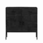 AZTEC ΚΟΜΟΤΑ 2ΠΟΡΤΕΣ 2ΣΥΡΤΑΡΙΑ ΜΑΥΡΟ 90x40x90 09-2093 - Image 2