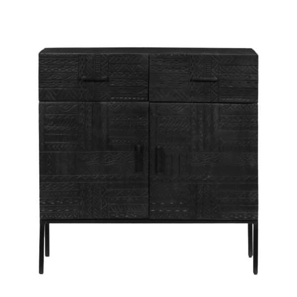 AZTEC ΚΟΜΟΤΑ 2ΠΟΡΤΕΣ 2ΣΥΡΤΑΡΙΑ ΜΑΥΡΟ 90x40x90 09-2093 - Image 2