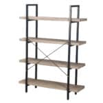 BRICK-URBAN ΒΙΒΛΙΟΘΗΚΗ ΦΥΣΙΚΟ ΜΑΥΡΟ 105x32x140cm 24-0605 - Image 3