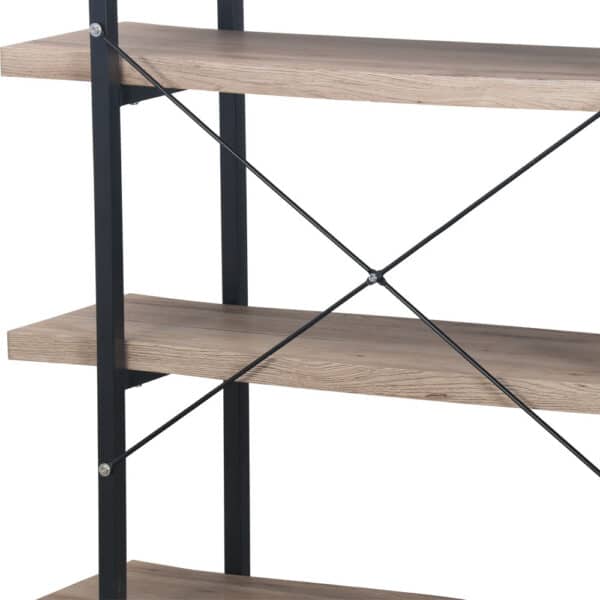 BRICK-URBAN ΒΙΒΛΙΟΘΗΚΗ ΦΥΣΙΚΟ ΜΑΥΡΟ 105x32x140cm 24-0605 - Image 4