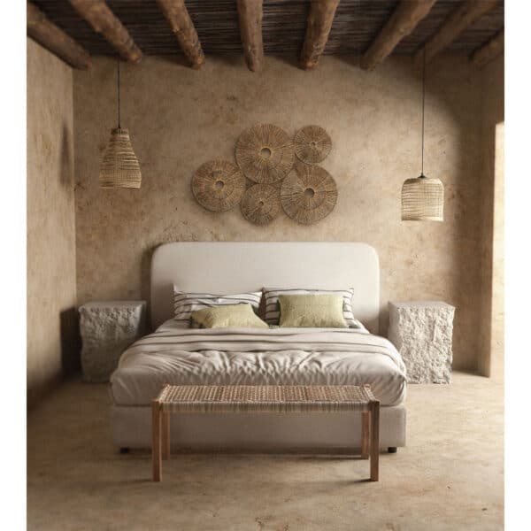 OVAL ΚΡΕΒΑΤΙ ΧΩΡΙΣ ΑΠΟΘΗΚ. ΧΩΡΟ (ΓΙΑ ΣΤΡΩΜΑ 160x200cm) OFF WHITE 221x209x122 40-0016 - Image 2