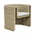 NADINE ΠΟΛΥΘΡΟΝΑ ΜΕ ΜΠΡΑΤΣΟ ΛΕΥΚΟ 69x72x72cm 51-0006 - Image 2