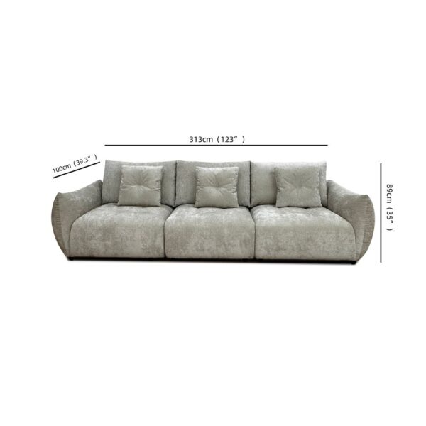 PILLOW ΚΑΝΑΠΕΣ 3ΘΕΣΙΟΣ BEIGE 313x100x89cm 70-0439 - Image 2