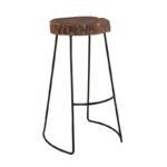 ATRIUM Σκαμπό BAR, Μέταλλο Βαφή Μαύρο, Ξύλο Ακακία Φυσικό 46x46x +/- 76cm