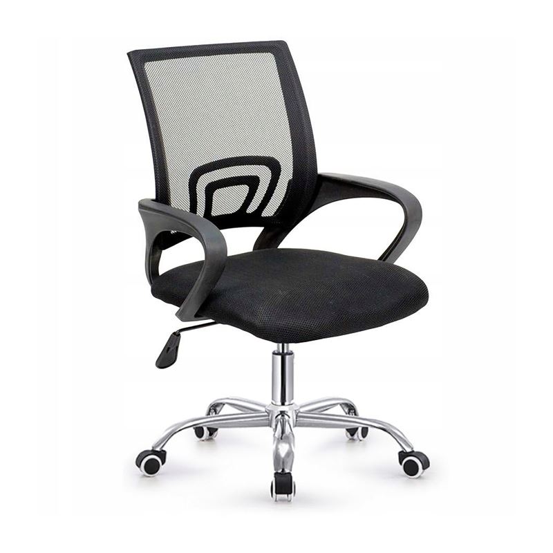 bf2101-w-polythrona-grafeiou-choris-anaklisi-metallo-chromio-mesh-mavro-enlarge BF2101-W Πολυθρόνα Γραφείου χωρίς Ανάκλιση, Μέταλλο Χρώμιο Mesh Μαύρο 58x55x83/93cm - Image 1