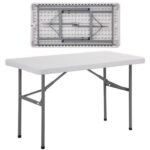 BLOW Τραπέζι Συνεδρίου - Catering Πτυσσόμενο, Μέταλλο Γκρι, HDPE Άσπρο 40mm 122x60x74cm