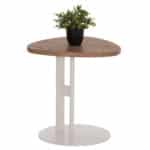 ΒΟΗΘΗΤΙΚΟ ΤΡΑΠΕΖΙ ΟΒΑΛ ALPER HM18328 MDF SONAMA--ΜΕΤΑΛΛΟ ΛΕΥΚΟ 50x50x51Υεκ.