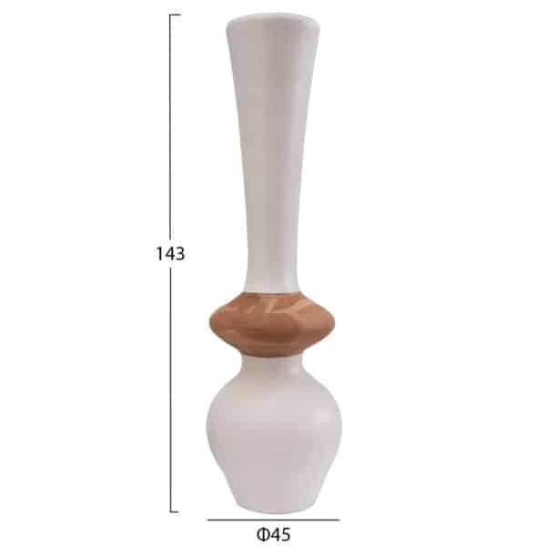 ΔΙΑΚΟΣΜΗΤΙΚΟ ΒΑΖΟ ΔΑΠΕΔΟΥ NEBULA HM4660.02M FIBER CEMENT ΛΕΥΚΟ--ΞΥΛΟ ΤΕΑΚ Φ45x143Υεκ - Image 2