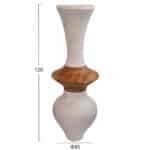 ΔΙΑΚΟΣΜΗΤΙΚΟ ΒΑΖΟ ΔΑΠΕΔΟΥ NEBULA HM4660.02S FIBER CEMENT ΛΕΥΚΟ--ΞΥΛΟ ΤΕΑΚ Φ45x120Υεκ - Image 2