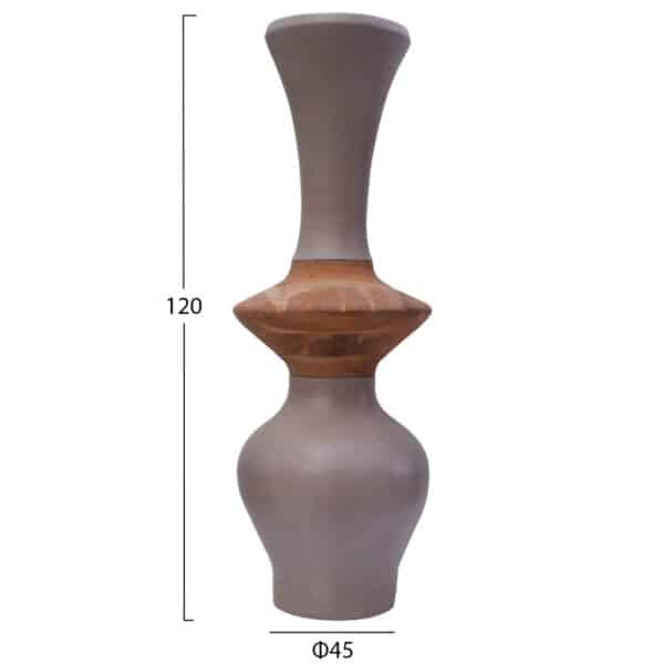 ΔΙΑΚΟΣΜΗΤΙΚΟ ΒΑΖΟ ΔΑΠΕΔΟΥ NEBULA HM4660.05S FIBER CEMENT TAUPE--ΞΥΛΟ ΤΕΑΚ Φ45x120Υεκ - Image 2