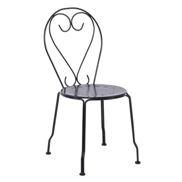 BISTRO Καρέκλα Μέταλλο Βαφή Μαύρο - Στοιβαζόμενη 41x48x90cm - Image 2