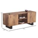 NELSON 'Επιπλο TV Μέταλλο Βαφή Μαύρο, Ξύλο Ακακία Φυσικό 130x43x58cm - Image 3