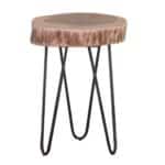 FUEGO Τραπεζάκι Σαλονιού Καθιστικού, Μέταλλο Βαφή Μαύρο, Ξύλο Ακακία Φυσικό +/-35x35x45cm - Image 2