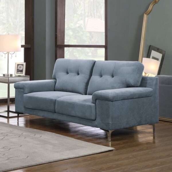 NOTE Kαναπές Σαλονιού - Καθιστικού 2Θέσιος, Ύφασμα Water Repellent Μπλε - Γκρι 171x89x85cm - Image 2