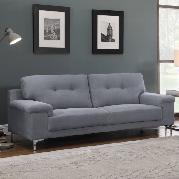 NOTE Kαναπές Σαλονιού - Καθιστικού 3Θέσιος, Ύφασμα Water Repellent Μπλε - Γκρι 211x89x85cm - Image 2