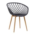 REX Πολυθρόνα-Pro Μέταλλο Βαφή Φυσικό, PP-UV Μαύρο 62x56x80cm - Image 2