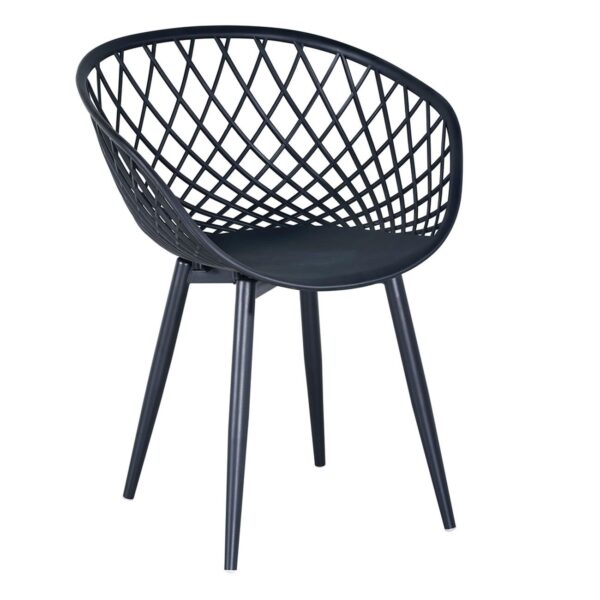 REX Πολυθρόνα-Pro Μέταλλo Βαφή Μαύρο, PP-UV Μαύρο 62x56x80cm - Image 2