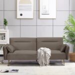 FLICK Καναπές - Κρεβάτι Σαλονιού - Καθιστικού, 3Θέσιος Ύφασμα Velure Καφέ Sofa:211x87x81-Bed:185x111x40 - Image 4