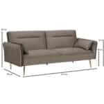 FLICK Καναπές - Κρεβάτι Σαλονιού - Καθιστικού, 3Θέσιος Ύφασμα Velure Καφέ Sofa:211x87x81-Bed:185x111x40 - Image 5