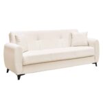 DARIO Καναπές – Κρεβάτι με Αποθηκευτικό Χώρο, 3Θέσιος Ύφασμα Εκρού Sofa:210x80x90 Bed:180x100cm - Image 2