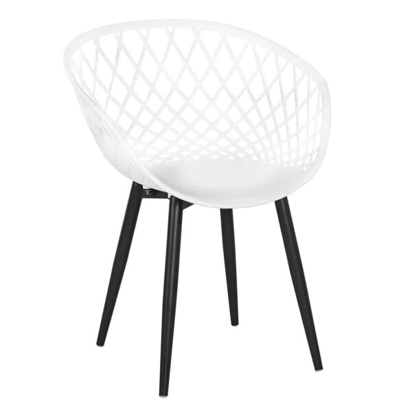 REX Πολυθρόνα-Pro Μέταλλo Βαφή Μαύρο, PP-UV Άσπρο 62x56x80cm - Image 2