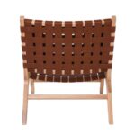 DUNE MAX Lounge Καρέκλα, Ξύλο Απόχρωση Φυσικό, Κάθισμα-Πλάτη Ιμάντες Pu Καφέ 67x78x77cm - Image 5