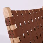 DUNE MAX Lounge Καρέκλα, Ξύλο Απόχρωση Φυσικό, Κάθισμα-Πλάτη Ιμάντες Pu Καφέ 67x78x77cm - Image 6