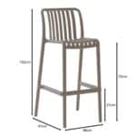 MODA Σκαμπό Bar Στοιβαζόμενο PP - UV Protection, Απόχρωση Mocha 48x47x75/102cm - Image 3