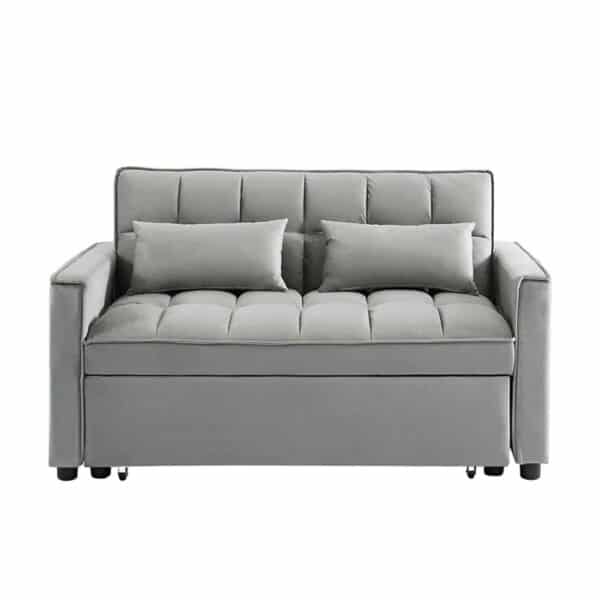 TEMPO Καναπές - Κρεβάτι, Με ανάκλιση πλάτης, Ύφασμα Velure Γκρι 140x95x80 - Κρεβάτι:120x178 cm - Image 6