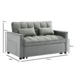 TEMPO Καναπές - Κρεβάτι, Με ανάκλιση πλάτης, Ύφασμα Velure Γκρι 140x95x80 - Κρεβάτι:120x178 cm - Image 8
