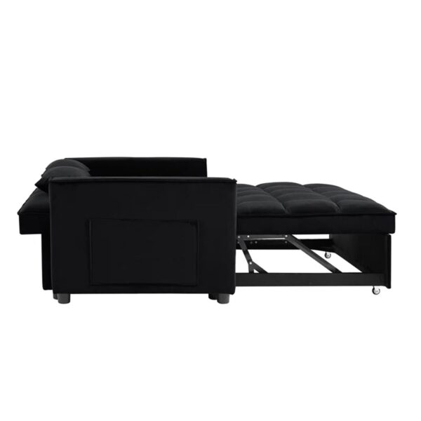 TEMPO Καναπές - Κρεβάτι, Με ανάκλιση πλάτης, Ύφασμα Velure Μαύρο 140x95x80 - Κρεβάτι:120x178 cm - Image 7