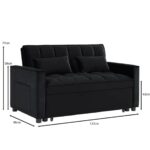 TEMPO Καναπές - Κρεβάτι, Με ανάκλιση πλάτης, Ύφασμα Velure Μαύρο 140x95x80 - Κρεβάτι:120x178 cm - Image 8