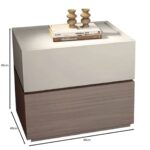 VANITY Κομοδίνο 2 Συρτάρια Αποχρώσεων Sonoma Oak & Cream, με Αποσπώμενα χρωματικά Μέρη 60x40x45cm - Image 3