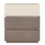 VANITY Κομοδίνο 3 Συρτάρια Αποχρώσεων Sonoma Oak & Cream, με Αποσπώμενα χρωματικά Μέρη 60x40x66cm - Image 2