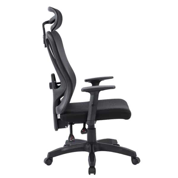 BF3750 Πολυθρόνα Γραφείου Διευθυντή, Mesh Μαύρο, Μπράτσα up-down 68x68x116/126cm - Image 3