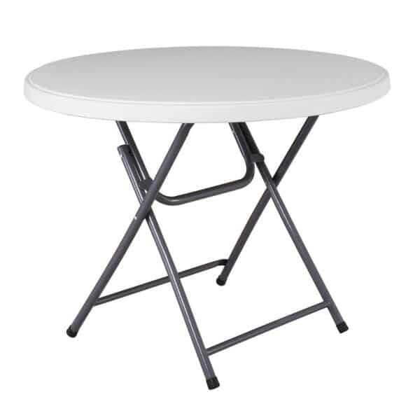 BLOW Τραπέζι Ροτόντα - Catering Πτυσσόμενο, Μέταλλο Βαφή Γκρι, HDPE Άσπρο 45mm Φ94cm H.74cm - Image 2