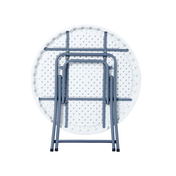 BLOW Τραπέζι Ροτόντα - Catering Πτυσσόμενο, Μέταλλο Βαφή Γκρι, HDPE Άσπρο 45mm Φ94cm H.74cm - Image 3