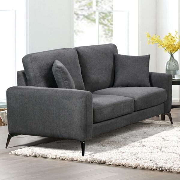 TIPO Kαναπές 2Θέσιος Σαλονιού- Καθιστικού, Ύφασμα Γκρι 163x90x92cm - Image 2