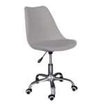 MARTIN-W Καρέκλα Γραφείου, Βάση Χρώμιο, PP & Pu Γκρι, Μονταρισμένη Ταπετσαρία 56x56x79/91cm - Image 2