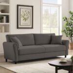 BRITAIN Καναπές 3-θέσιος Σαλονιού - Καθιστικού, Ύφασμα Γκρι 212x78x87cm - Image 2