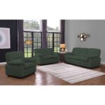 VEGAS Set Σαλόνι - Καθιστικό Πολυθρόνα-2Θέσιος-3Θέσιος, Ύφασμα Κοτλέ Forest Green 100x98/154x98/204x98 x H100cm - Image 2