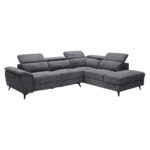 ROMEO Καναπές-Relax, Αριστερή Γωνία,Ύφασμα Γκρι, Αποθ.χώρος, Μία θέση με ηλεκτρική ανάκληση 284x224x76cm - Image 2