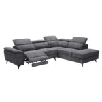 ROMEO Καναπές-Relax, Αριστερή Γωνία,Ύφασμα Γκρι, Αποθ.χώρος, Μία θέση με ηλεκτρική ανάκληση 284x224x76cm - Image 3