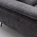 ROMEO Καναπές-Relax, Αριστερή Γωνία,Ύφασμα Γκρι, Αποθ.χώρος, Μία θέση με ηλεκτρική ανάκληση 284x224x76cm - Image 5